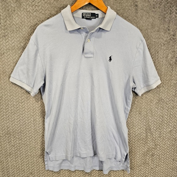 Polo Ralph Lauren Other - Polo Ralph Lauren Mens‎ Cotton Pique Polo Shirt Light Blue Size M Stretch